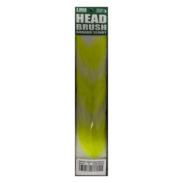 white. chartreuse Dorado Slinky Head Brush Pocket Rocket's - Imagen 1